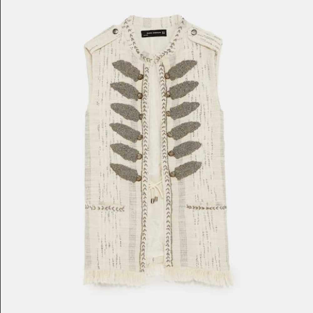 Zara shiny embroidered waistcoat